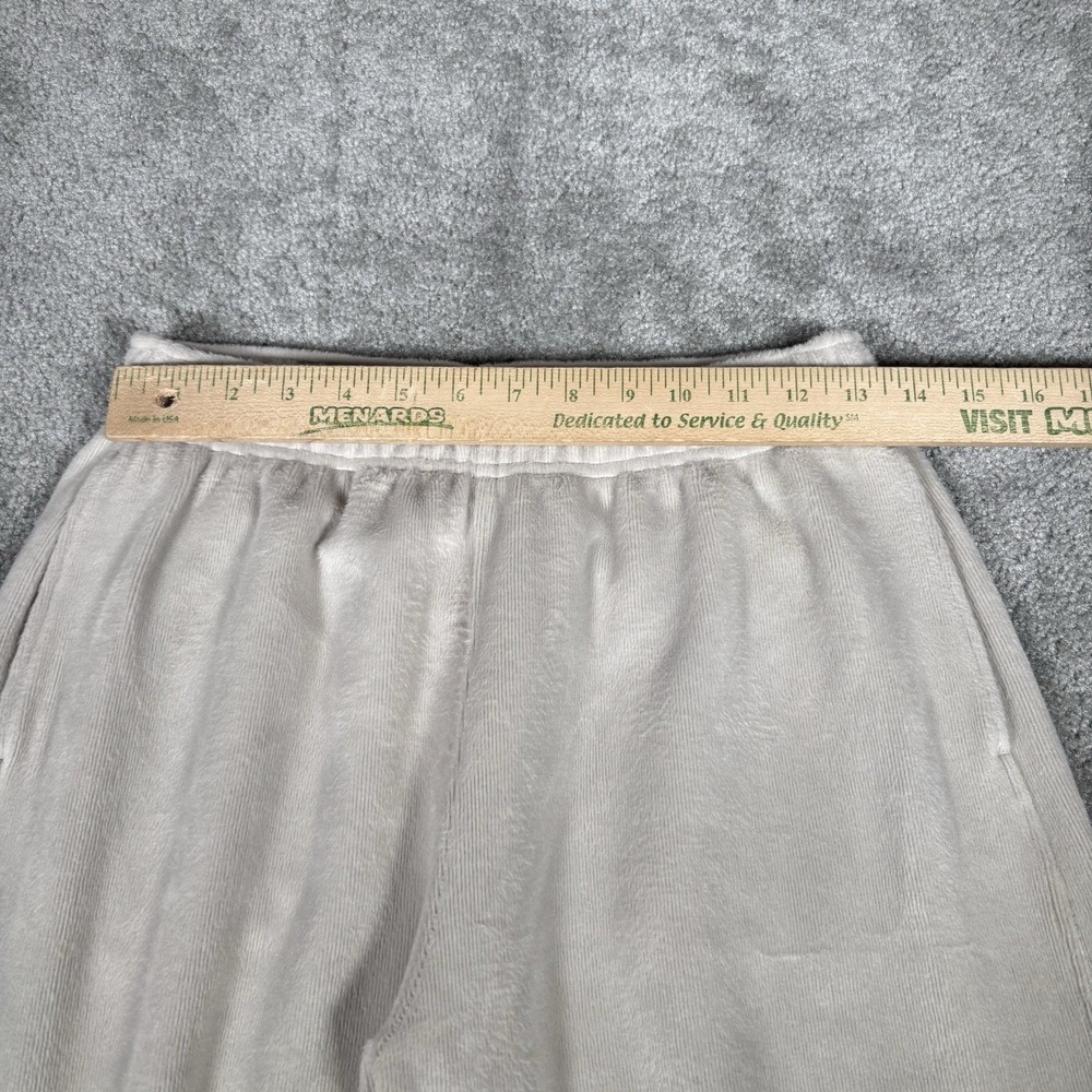 Lululemon Plush Velour Mid Rise Pants Womens XS Beige Cream Wide Leg Baggy Logo - Picture 6 of 8